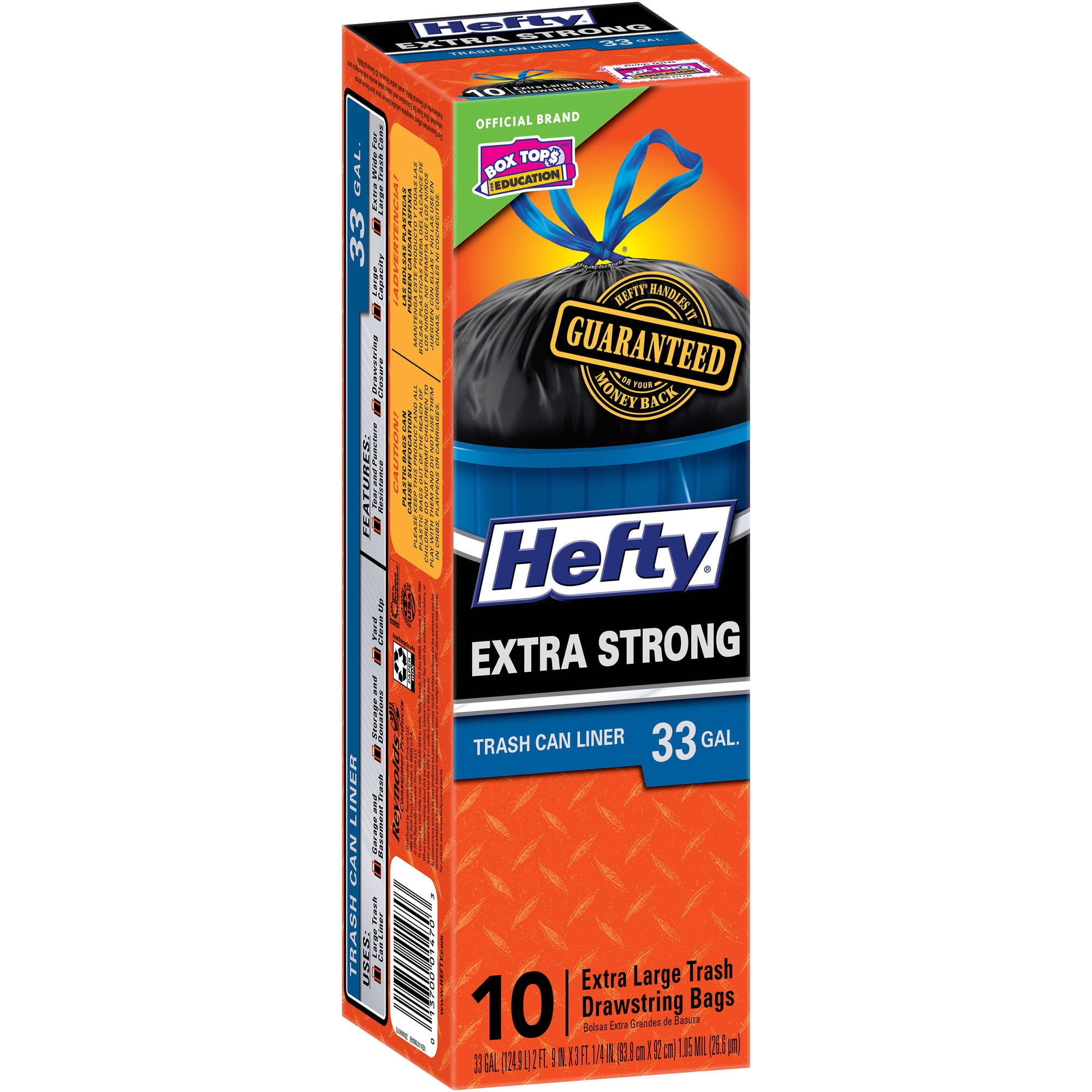 Hefty Cinch SakÂ® Drawstring Trash Bags, 33 Gallon, 10 Count Walmart