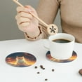 thumbnail image 3 of Leather Coasters with Heat-resistant for Drinks, Starry Sky Constellation Cat -标题2 Round Shape, 3 of 5
