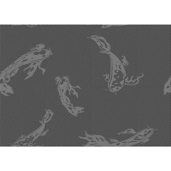 Ahgly Company Indoor Rectangle Patterned Black Eel Black Area Rugs, 8' x 10'