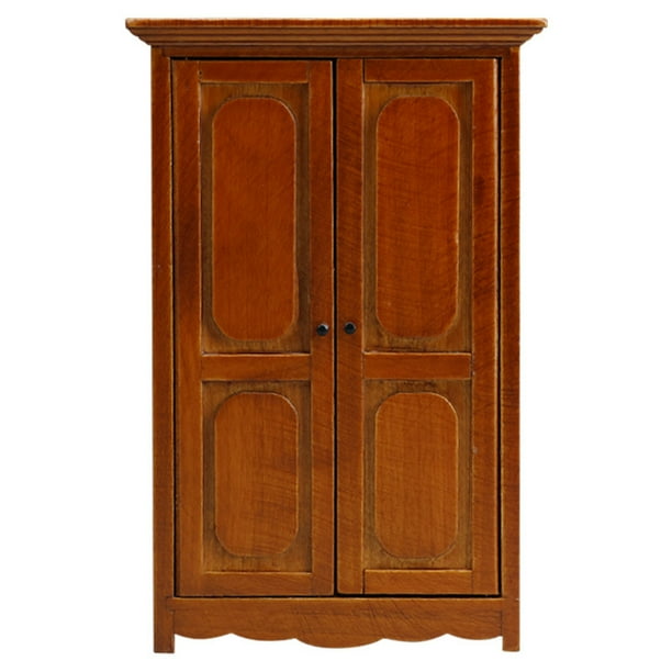 Mueble de armario Dollhouse de madera vintage a escala 1:12