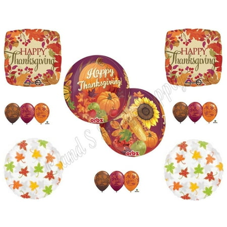 THANKSGIVING ORBZ Harvest DINNER BANQUET Balloons Decoration Supplies Pumpkin