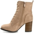 thumbnail image 3 of Journee Womens Baylor Lace Up Stacked Heel Booties, Widths Available, 3 of 9