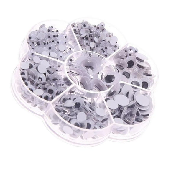 710 Piezas Wiggle Googly Autoadhesivo Para DIY Manualidades Juguetes Accesorios, Tamaños Variados 4/5/6/7/8/10 / 12mm BLESIY Ojos móviles negros y blancos