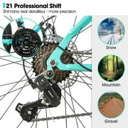 Hiland Women 26 21-Speed Green Mountain Bike