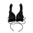 thumbnail image 7 of Wycnly Sexy Swimsuits for Women Bikini Sets Ruffle Strappy 2 Pieces Swimsuits Split Bathing Suits Sleeveless V-Neck Solid Swimwears Black S Clothes, 7 of 7