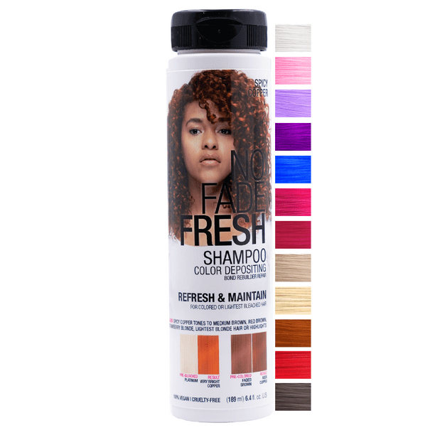 No Fade Fresh Color Depositing Shampoo with BondHeal Bond Rebuilder,  Plant-Based, Vegan, Cruelty-Free  oz - Spicy Copper Hair Color -  