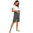 thumbnail image 3 of WBQ Women's Maternity Shorts Capri Pants Yoga Pregnancy Short Pants Soft Sweatpants Knit Lounge Sleep Pant, 3 of 6