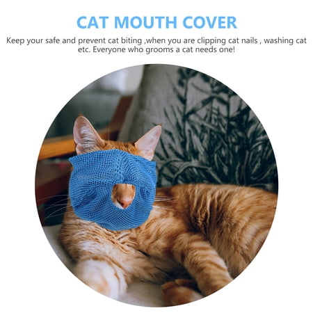 ETHZZLE Breathable Cat Muzzle Blue Polyester Multi-Function Pet Accessory