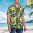 thumbnail image 2 of Lsque Surfing Dinosaur pattern Hawaiian Shirt for Men, Unisex Summer Beach Casual Short Sleeve Button Down Shirts-Medium, 2 of 9