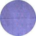 thumbnail image 1 of Ahgly Company Machine Washable Indoor Round Abstract Blue Contemporary Area Rugs, 5' Round, 1 of 4