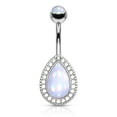 thumbnail image 3 of Belly Ring with Illuminating Stone Teardrop Shield and Illuminating Stone 14g, 3 of 12