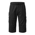 thumbnail image 5 of IhhxPro Men's Cotton Outdoor Cargo Shorts Elastic Waist Button Detail Men Multi Pocket Work Casual Hiking Summer Straight Fit Lightweight Durable M-4XL, 5 of 6