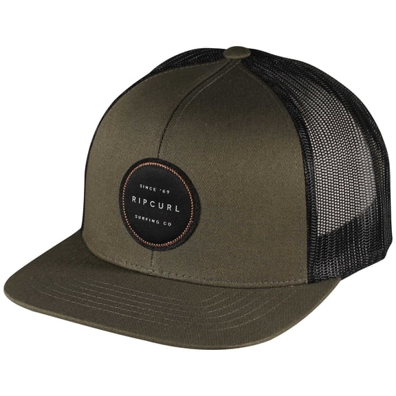 Rip Curl Men's Trucker Hat Routine Logo Patch Snapback Cap (Forest Green)