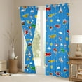 thumbnail image 3 of Castle Fairy Cartoon Plane Rocket Curtains Pack of 2 (42x84 Each) for Boys Girls,Kawaii Aircraft Curtains Blackout,Transportation Theme Bedroom Curtains,Ultra Soft Home Decor, 3 of 6