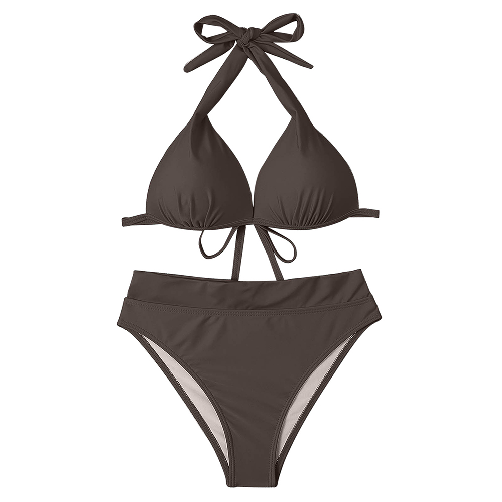 Christmas Savings Clearance! EINCcm Women Swimsuits, Mid Waist Retro Halter Bikini Two Piece