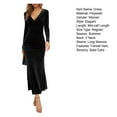 thumbnail image 7 of BAETEUY Women Evening Dress Long Sleeves Slim Fit Velvet V Neck, 7 of 7