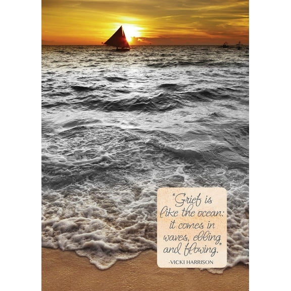 Sympathy Greeting Card (5x7) by Paper Street | 3 Pack   3 Envelopes (Grief Ebbs andFlows)