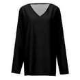 thumbnail image 3 of Hauaitttt Women Casual V Neck Long Sleeve T Shirt Comfortable Basic Tee for Everyday Wear and Relaxation Ideal for All Seasons Pairs Perfectly with Jeans Shirts with Long Sleeves for Women Women s, 3 of 4