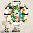 thumbnail image 2 of Designart 'Retro Tropical Leaves Ii Mid-Century Modern Wall Clock, 2 of 4
