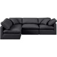 thumbnail image 3 of Meridian Furniture Indulge 129" Black Vegan Leather L-Shaped Modular Sectional, 3 of 10