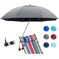 thumbnail image 1 of Parasol de Plage avec Pince, Parasols UPF50+ Réglables à 360 ° pour Chaise de Plage (Chaise Non Incluse), 1 of 10