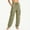Army Green, variant on Women's High Waisted Cargo Pants, Lightweight Parachute Pants with Multi Pockets, Relaxed Fit Drawstring Trousers, Casual Summer Outdoor Bottoms