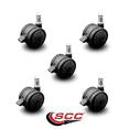thumbnail image 2 of 2 Inch Black Soft Wheel Office Caster with Brake Set of 5 Service Caster, 2 of 2