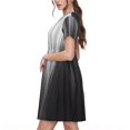 thumbnail image 2 of Balery Monochrome Abstract Lines Vestidos sueltos de manga corta para mujer, vestidos de verano 2025, vestidos casuales de corte A con vuelo., 2 of 6