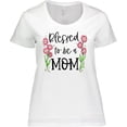 thumbnail image 3 of Inktastic Blessed to Be a Mom Pink Flowers Women's Plus Size T-Shirt, 3 of 5