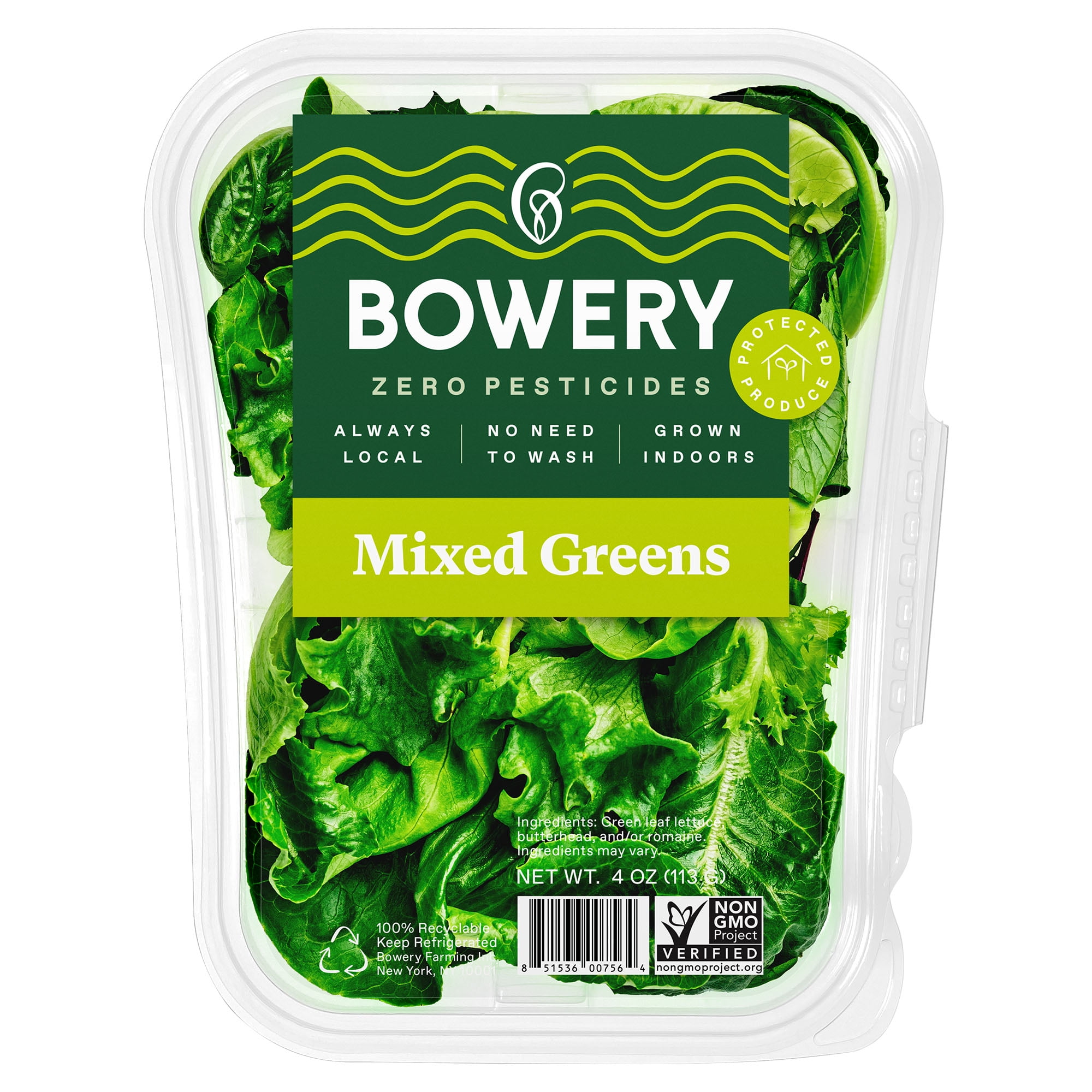 Bowery Farming Mixed Greens Pesticide-Free, Locally Grown Salad Greens, 4oz