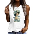thumbnail image 2 of Wiyuqeen Sleeveless Tops for Women Boho Floral Print Shirts Crew Neck Summer Tanks Lightweight Holiday Tee Shirts Make in USA, 2 of 4