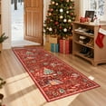 thumbnail image 3 of Wonnitar Christmas Runner Rug 2x6, Non Slip Washable Hallway Carpet Runner Soft Xmas Kitchen Rug Winter Reindeer Indoor Throw Rug for Entryway Bathroom Holiday Decor, Red, 3 of 14