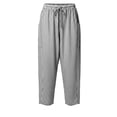 thumbnail image 5 of Women's Soft Striped Wide Leg Pants, Mid Elastic Waist Drawstring Loose Fit with Pockets, Casual Beach Lounge Vacation Trousers, Womens Pants Summer Cropped | VerBelle,Black L, 5 of 8