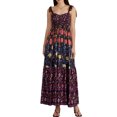 thumbnail image 3 of Mevireiy Women Y2K Flowy Smocked Maxi Dress Sleeveless Tie Shoulder Boho Floral Beach Sundresses, 3 of 7