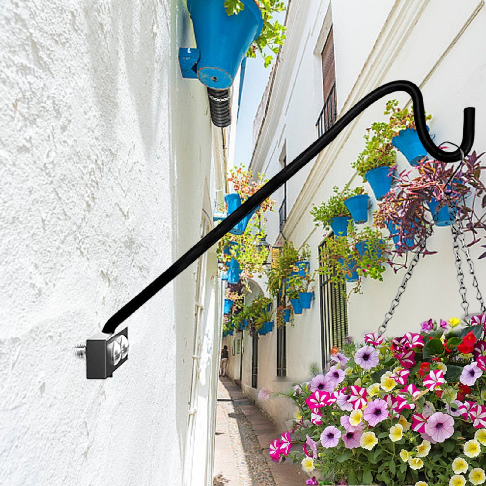 Heavy Duty Adjustable Pole Mount Hook For Outdoor Garden Patio Bird Feeder Hanging Support