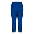 thumbnail image 4 of Alitao Capri Pants Biker Shorts Women Capri Leggings For Women Knee Length Capri Leggings 2025 Summer Cropped Pants Casual Solid Comfy Capris Booty Shorts Womens Shorts Blue XL, 4 of 6