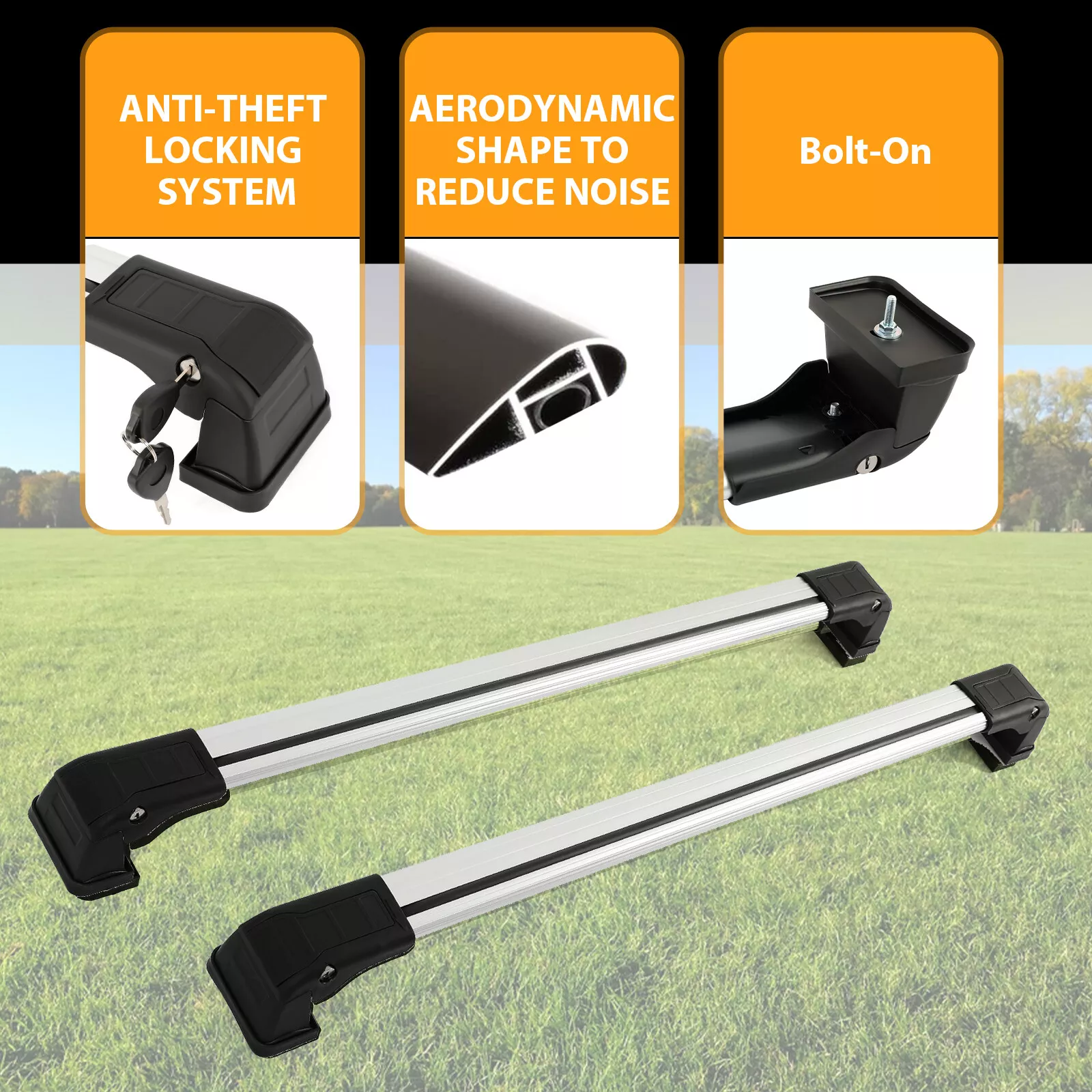 Kojem Cross Bars Lockable for 2006-2017 Mazda 5 Roof Rack Cross Rail Aluminum