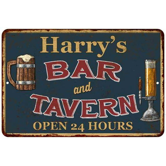 Harry's Green Bar & Tavern Rustic Sign 16 x 24 Matte Finish Metal 116240047294