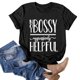 thumbnail image 4 of Gibobby Camiseta de manga corta para mujer Tops informales a la para mujer, camiseta holgada informal con estampado de letras, camiseta holgada de manga corta(Negro,XL), 4 of 5