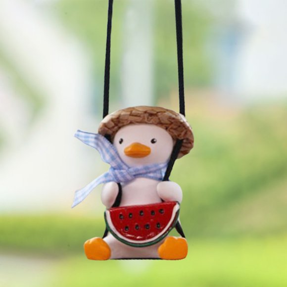 Peggybyg Cute Swinging Duck Interior Decoraction Car Rearview Mirror Decoration Pendant