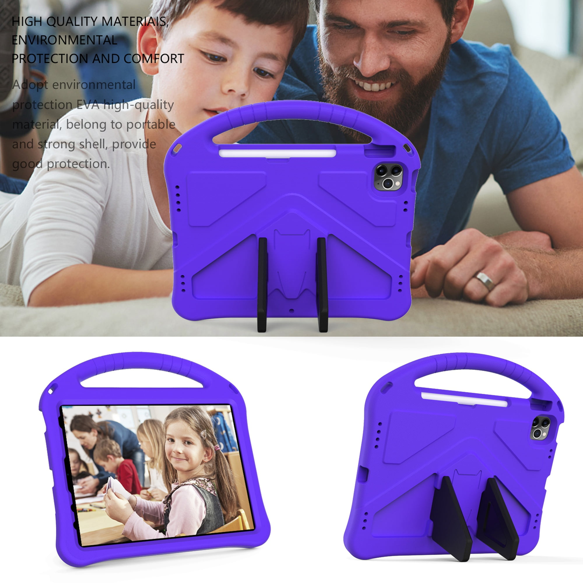 TECH CIRCLE iPad 10th Generation Case 10.9 Inch 2022,Lightweight Kids Friendly Shockproof Protective Case with Handle Pencil Holder Kickstand Child Cover for Apple iPad 10th Gen 10.9 Inch 2022,Purple