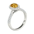 thumbnail image 3 of Mauli Jewels Engagement Rings for Women 1.55 Carat Diamond and Pear Shaped Citrine Ring 4-prong 10K White Gold, 3 of 7