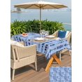 thumbnail image 5 of Outdoor Tablecloth with Umbrella Hole for Patio/Picnic/Party/Camping, Abstract Tribal Arrows Waterproof Table Cloth Rectangle Table Cover Washable, Boho Middle Century Navy Vertical (52"x 70"), 5 of 9
