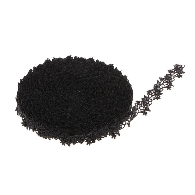 GUOOL 15 Yards Flower Lace Ribbon for DIY Wedding Dress Clothes Decor Black C