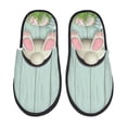 thumbnail image 1 of Fotbe White Bunny Bottom And Easter Eggs Pantuflas Peludas para Mujer con Estampado, Zapatillas de Peluche, Zapatos de Invierno para Casa, Uso Interior y Exterior-Large, 1 of 8