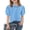 Sky Blue, variant on YNGKMEA Uniform Polo Shirts for Girls Short Sleeve Peter Pan Collar School Uniform Shirts Kids Cute Puff Sleeve Polo Shirt