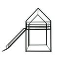 thumbnail image 3 of Bellemave Twin over Twin Size Bunk Bed with Slide Metal House Bunk Bed Frame with Ladder and Guardrails Versatile Twin Bunk Bed Loft Bed, Black, 3 of 10
