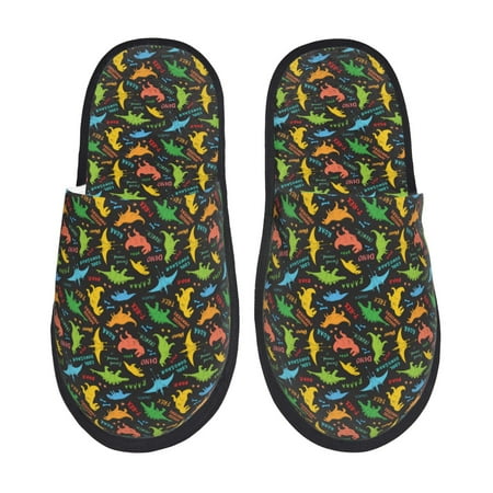 

Tideii Cartoon Dino for Home Indoor Cotton Slippers Autumn and Winter EVA Plush Slippers Household Supplies Unisex-Medium