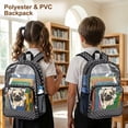 thumbnail image 3 of Xoenoiee Pug Dog Polka Dot Print 17 Inch Clear Backpack PVC See Through Transparent Bookbag with Padded Straps, Large Capacity School Bag for Girls Elementary Middle School Travel Daypack, 3 of 7