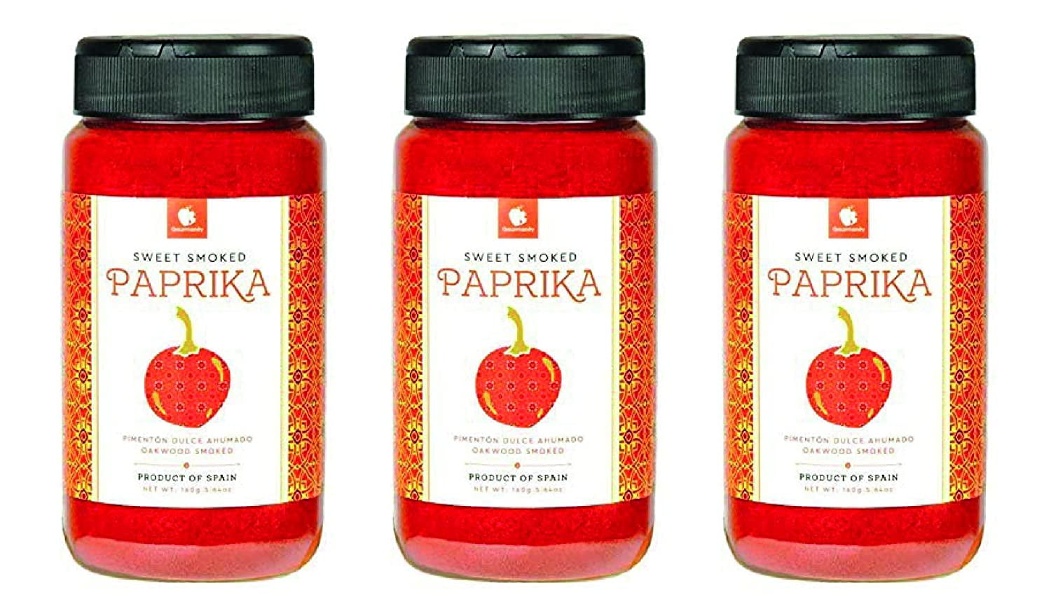 Gourmanity 5.64 oz Pack of 3, Sweet Smoked Spanish Paprika Powder
